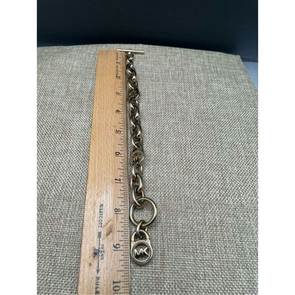 Michael Kors Gold-Tone Chunky Link Logo Bracelet  Unisex - Picture 6 of 7